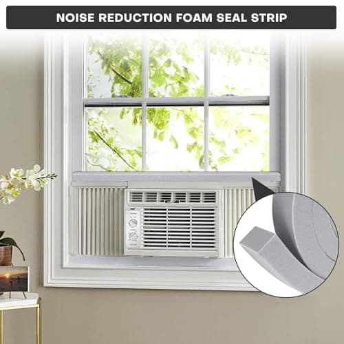 FoamJoy 2Pcs 1" x 1" x 6.5Ft AC Window Seal Kit with Adhesive, Gray Foam Strips for Air Conditioner Window Weather Stripping, Window Units, Doors and Windows Insulation, Energy Saving & Dustproof — view 2