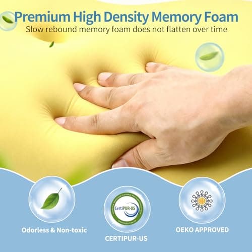 Cervical Pillow for Neck Pain Relief, Ergonomic Neck Pillow for Sleeping, Contour Pillow for Neck Support, Memory Foam Pillows for Side Back Stomach Sleepers (Off-White & Gray) — view 4