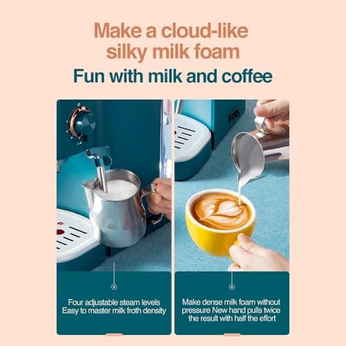 Deluxe Semi-Automatic Coffee Maker with Steam Milk Frother — view 6
