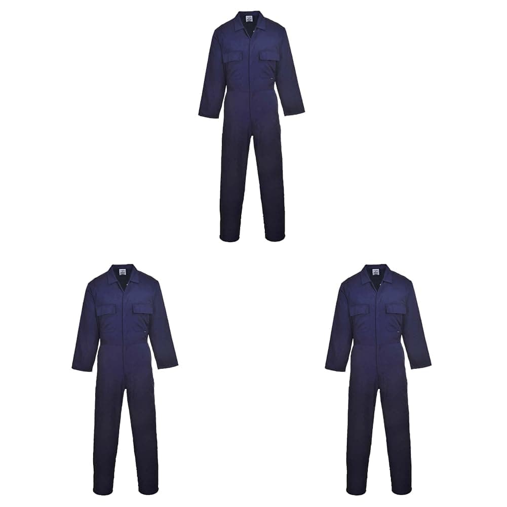 Portwest S999 Men's Work Coveralls - Protective Polycotton Work Overalls Durable Workwear Boiler Suit for Mechanics Warehouse Garages DIY Navy, Large — view 13