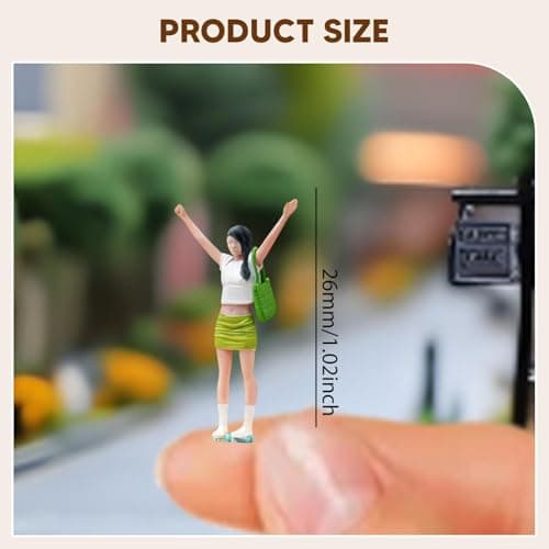 Colaxi 1/64 Miniature Girl Figures 1:64 Scale Mini Collection Resin Realistic,Diorama for Micro Landscapes Decoration Accessories — view 3
