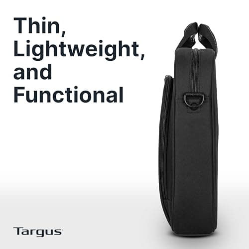 Targus 15-16 Inch Slim Lightweight Laptop Briefcase, Black - Messenger and Shoulder Bag with Padded Compartment and Trolley Strap for 16" Laptops (TCT027US) — view 5