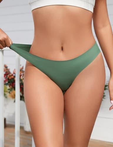 Caterlove Women's Seamless Underwear No Show Stretch Bikini Panties Silky Invisible Hipster 6 Pack (B, X-Small) — view 5