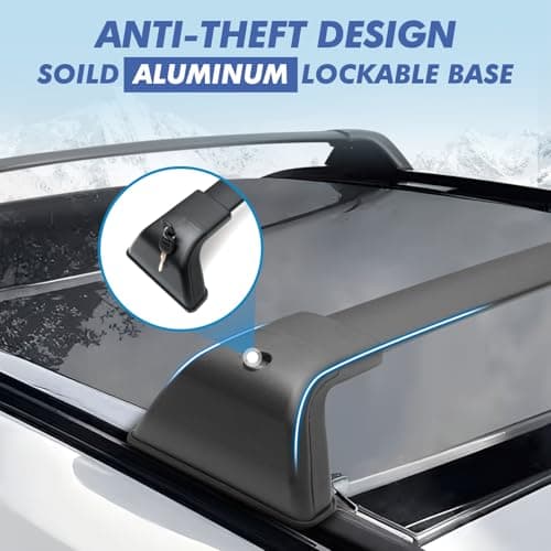 300LBS Lockable Roof Rack Cross Bars for Toyota RAV4 2019-2025 (Not Fit for Adventure/TRD Off-Road), Anti-Theft Design Heavy Duty Matte Aluminum Roof Rail Crossbars, Rooftop Cargo Carrier Luggage — view 2