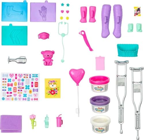 Barbie Fast Cast Clinic Playset, Brunette Barbie Doctor Doll (12-in/30.40-cm), 30+ Play Pieces, 4 Play Areas, Cast & Bandage Making, Medical & X-ray Stations, Great Toy Toy for 3 Years Old & Up — view 5
