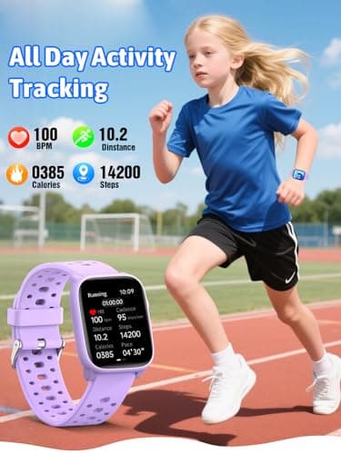 Mgaolo Kids Smart Watch 1.85" Upgrade - Fitness Tracker with Heart Rate Sleep Monitor, 100+ Sports Modes, 12 Puzzle Games, Activity Tracker for Boys Girls Outdoor Fun (Pink) — view 3