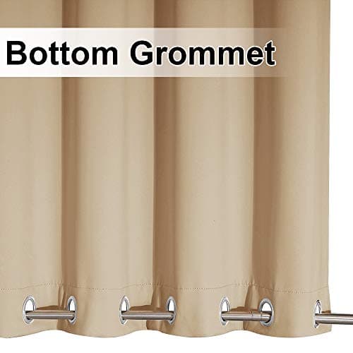 NICETOWN Outdoor Gazebo Curtains Windproof Top & Bottom Grommet, Thermal Insulated Light Blocking Windproof Drapes for Yard/Porch, W52 x L84, Set of 2, Biscotti Beige — view 4