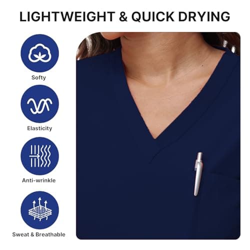 Scrubs for Women and Man V-Neck Pocket Top Drawstring Jogger Pants Nursing Scrubs Uniform — view 2