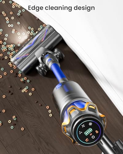 Cordless Vacuum Cleaner, 650W 55KPA 70Mins Stick Vacuum with Touch Screen, Anti-Tangle, Self-Standing Vacuum Cleaners, Rechargeable, Wireless Vacuum for Pet Hair, Hard Floors, Carpet — view 4