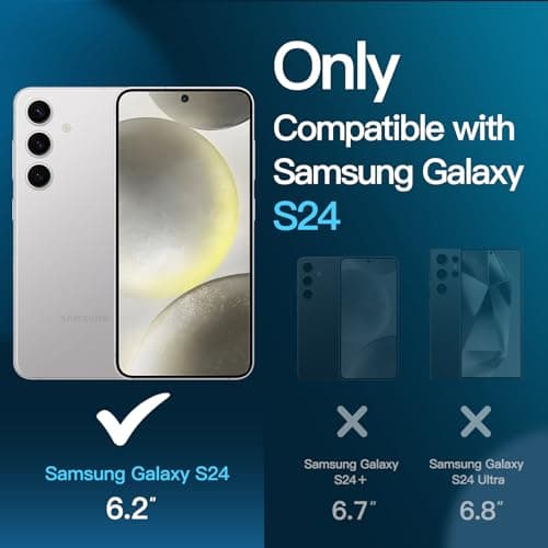 JETech Screen Protector for Samsung Galaxy S24 5G 6.2-Inch, Tempered Glass Film, Fingerprint ID Compatible, HD Clear, 3-Pack — view 2