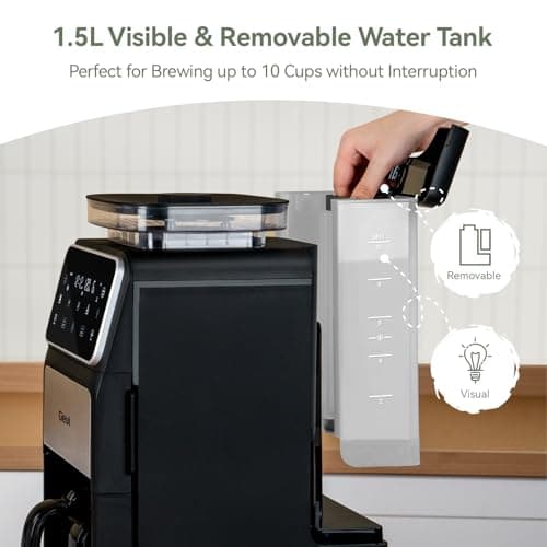 Gevi 10-Cup Grind & Brew Drip Coffee Maker with Built-In Burr Grinder — view 3