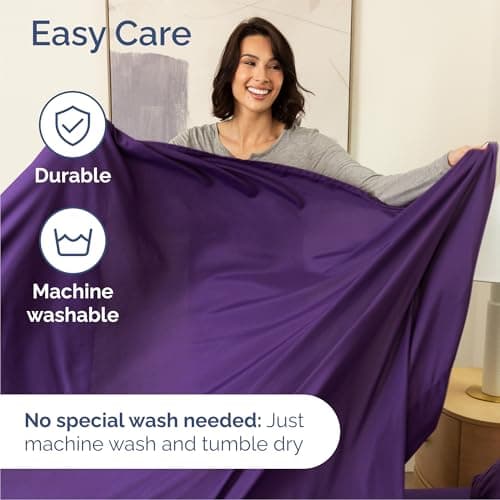 Queen 6 Piece Sheet Set - Comfy Breathable & Cooling - Ultra Soft Hotel Luxury Bedding Set w/ 8-16 Inch Deep Pockets - 1 Flat & 1 Fitted Sheet & 4 Pillowcases - Cozy, Wrinkle Free & Easy Care - Purple — view 5