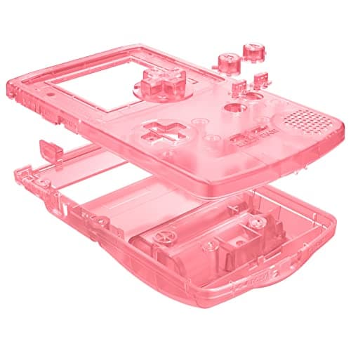 IPS Ready Upgraded eXtremeRate Cherry Pink Replacement Shell Full Housing Cover & Black Screen Lens for Gameboy Color – Fit for GBC OSD IPS & Regular IPS & Standard LCD – Console & IPS Screen Without — view 4