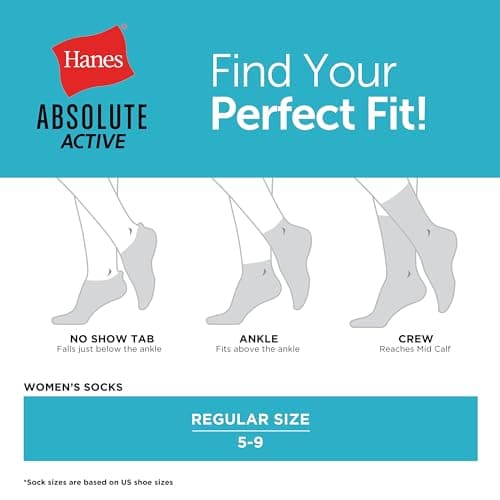 Hanes Women's Crew Sock, Pack of 10 Dress Casual Socks, Black, 9 11 US — view 3