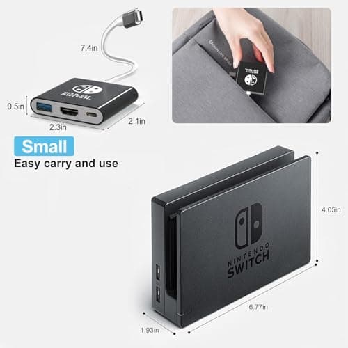 BIYTC Switch Dock Compatible with Nintendo Switch Docking Station Portable Switch TV Adapter Support 4K/30HZ TV Dock Compatible Station for Nintendo Switch/OLED — view 2