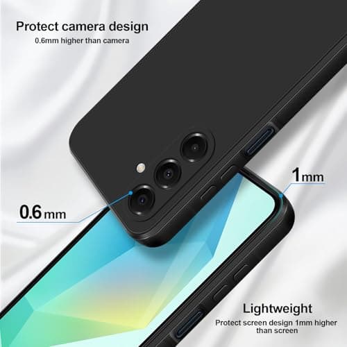 GiiYoon Case Compatible with Samsung Galaxy A16, Silky-Soft Touch Full-Body Protective Phone Silicone Case, Shockproof Cover with Microfiber Lining, Black — view 2