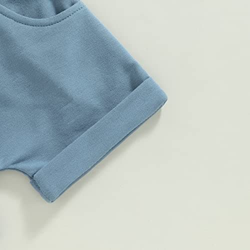 Baby Boy Fathers Day Outfit Toddler Daddy Dad Mamas Matching Summer Clothes Letters Short Sleeve T-shirt Shorts Set (B6 DAD Blue, 3-6 Months) — view 5