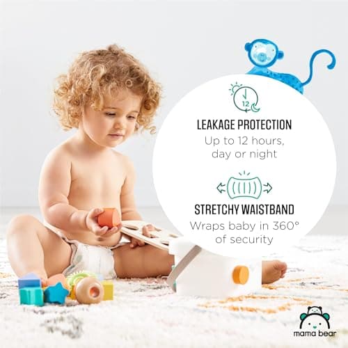Amazon Brand - Mama Bear Gentle Touch Baby Diapers, Size 5, 27+ lb, Leak Protection, 12 Hours Protection, Wetness Indicator, Hypoallergenic, 132 Count (4 packs of 33) — view 6