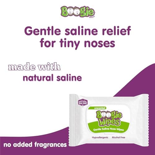 Boogie Wipes Natural Saline Nose Wipes for Kids and Babies, Unscented, 90-Count — view 2