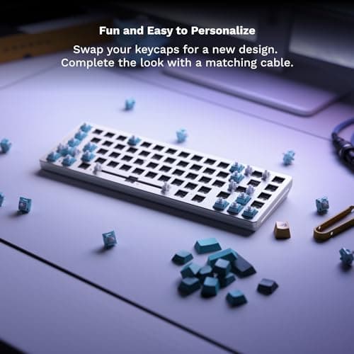 Glorious Gaming GMMK 2-65 Percent Keyboard - White Custom Layout - Compact Low-Profile - Hotswap w/Cherry Mx Style Switches - Incl. Double Shot Keycaps & Linear Switches — view 4