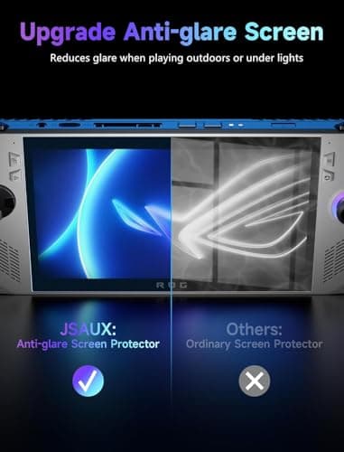 JSAUX Screen Protector 2-Pack for ROG Ally, Anti Glare 9H Hardness Tempered Glass Screen Protector with Guiding Frame, 7 inch Full Coverage Anti-Scratch Screen Protector for ASUS ROGAlly & ROG Ally X — view 3