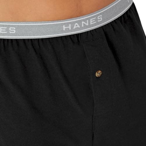 Hanes Men's Boxers, Cotton Knit Comfortable Boxer Underwear, Moisture-wicking Cotton Boxers, 5 count (pack of 1) — view 3