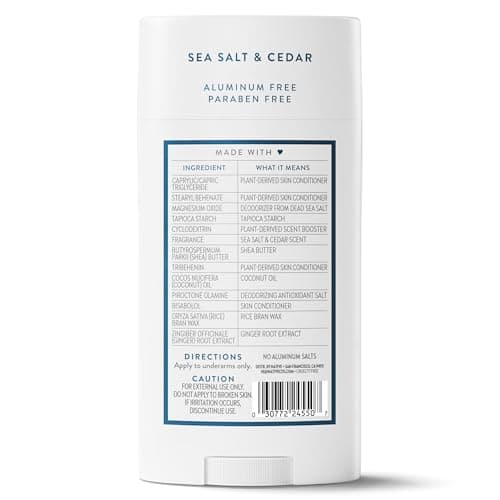 Native Aluminum Free Deodorant, Sea Salt & Cedar, Large Size Stick, 72 Hour Odor Control, for Women & Men, Contains Naturally Derived Ingredients, 3.1 oz — view 7