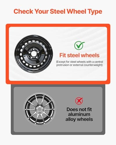 VEVOR Hubcaps Wheel Covers, 16 Inch Set of 4 Wheel Rim Cover Hubcaps OEM Replacement, R16 Size Snap On Car Hub Caps, Universal 20-Spoke ABS Tire Rim Caps for Hyundai Chevrolet Ford Honda, Gloss Black — view 2