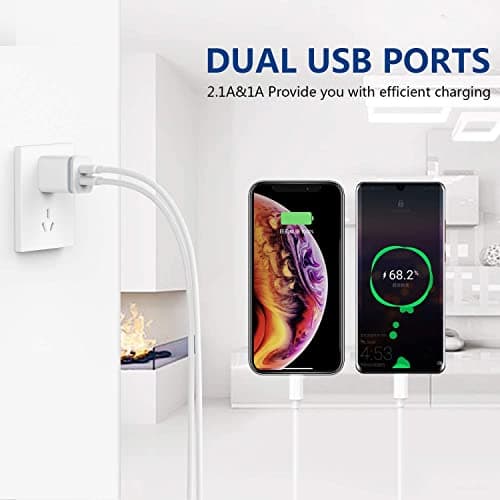 USB Wall Charger, LUOATIP 3-Pack 2.1A 5V Dual Port Cube Power Adapter Plug Block Charging Box Brick for iPhone 14 13 12 11 Pro Max SE XS XR X 8 7 6 6S Plus, Galaxy, LG, Moto, Android Phones — view 4