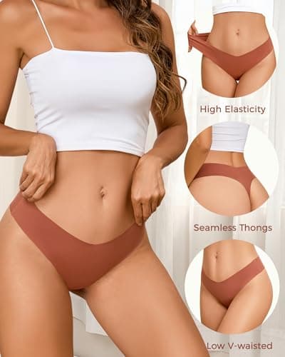 Take Talk Womens Underwear Seamless Thongs 9 Pack Sexy Panties No Show V-waisted Invisible Tangas Lingerie for Women — view 2