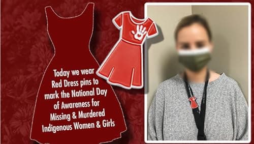 10/pcs Silver Plated Red Dress Day Lapel pins Bulk Support murdered and missing Indigenous women and girls Awareness Month Jewelry Gift — view 4