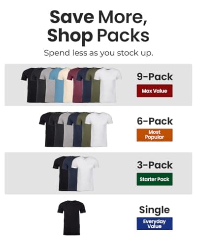 INTO THE AM Men's Plain Tees 9 Pack Multipack - Fitted Crewneck Gym Casual Workout Tshirts Shirts for Men (Black/Charcoal/Grey/Indigo/Ivory/Maroon/Navy/Olive Green/White, Medium) — view 2