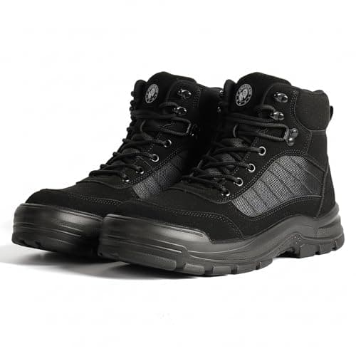 ANGRYRAM Steel Toe Boots for Men Women Lightweight Comfortable Steel Toe Shoes Puncture Proof Slip Resistant Construction Work Boots for Men Indestructible Safety Work Shoes