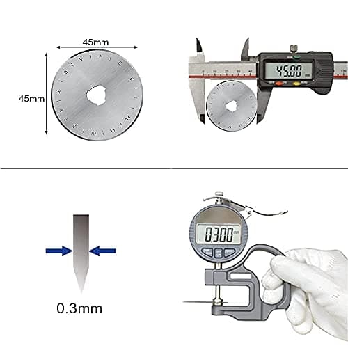 HEADLEY TOOLS 45mm Rotary Cutter Blades 10 Pack Fits Olfa, Fiskars, Replacement Rotary Blade for Arts Crafts Quilting Scrapbooking Sewing, Sharp and Durable — view 3