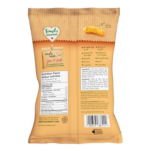 Simply Gourmet Crunchers, Zesty Veggie, 6 x 32g | 8 Months+ | No Added Sugar, Dairy Free | Made in Canada