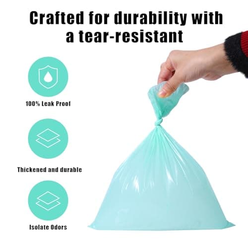 USBOO Scented Disposable Diaper Bags, 8 Rolls / 120 Bags, Blue — view 4