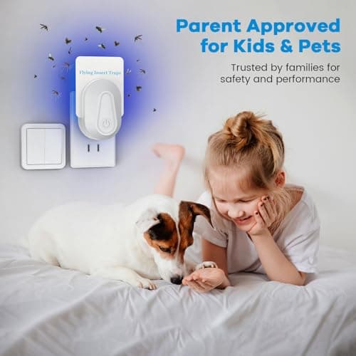 Flying Insect Trap Kit Indoor Fly Trap Fruit Fly and Gnat Trap w/ 2 Traps and 6 Sticky Refills Plug-in Device Bug Catcher for Mosquitoes, Moths, and etc — view 2