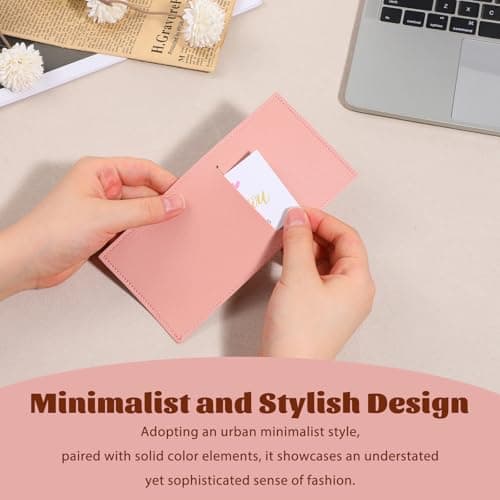 PU Leather Cash Holder, Cash Envelope Wallet Reusable Money Clip for Travel and Budgeting Portable Money Holder Credit Card Organizer for Women Men Receipt Bill Holders Coupon (Pink) — view 7