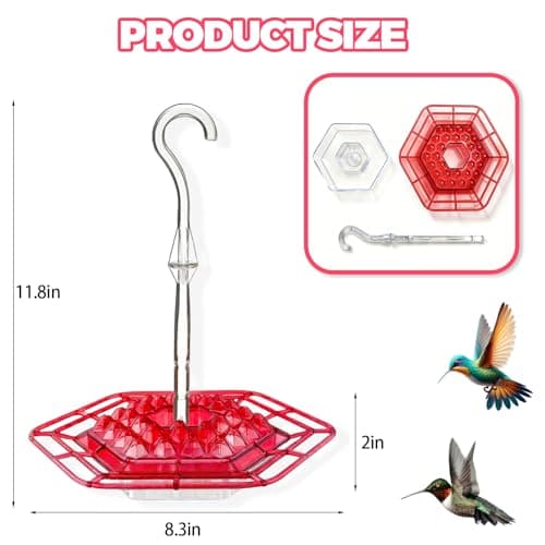 2 Pack Hummingbird Feeders for Outdoors Hanging with 30 Feeding Ports Saucer Humming Bird Feeder with Integrated Ant Moat Bee-Proof Leak-Proof No Drip, Easy Cleaning and Refill — view 5