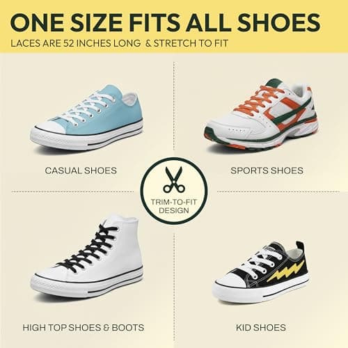 Xpand No Tie Elastic Shoe Laces. 1 Size Fits All for Adults & Kids | Stretch Laces for Sneakers, Runners & High Top Shoes - Black, 52-inches — view 2