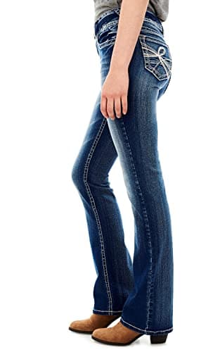 WallFlower Luscious Curvy Bootcut Jeans for Women Mid-Rise Insta Stretch Denim in Petite, Midsize, Plus Size, Juniors Jeans, Jenna, 16 Plus Long — view 3