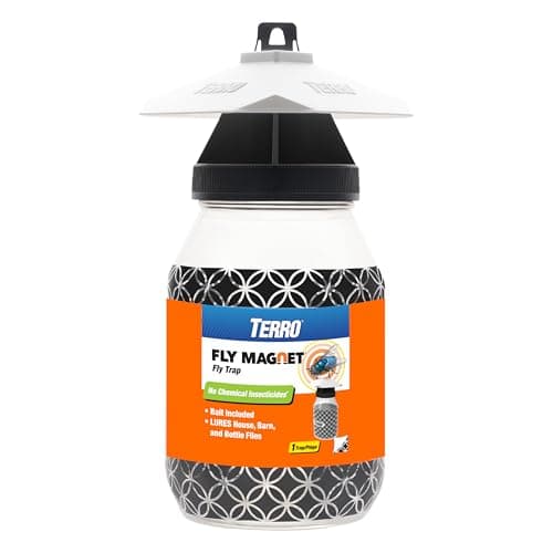 TERRO Fly Magnet Trap, Reusable Poison-Free Outdoor Fly Catcher with Bait