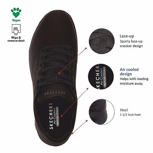 Skechers Men's Uno-Stand on Air Oxford, Black/Black, 7 — view 4