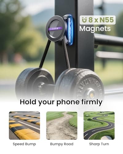 LOXP Upgraded Golf Cart Phone Holder, [Strong Magnetic] Golf Gifts for Men Him Golfers dad, 2026 Golf Cart Accessories Compatible with MagSafe iPhone 17-12 for Club Car, EZGO, Yamaha — view 3
