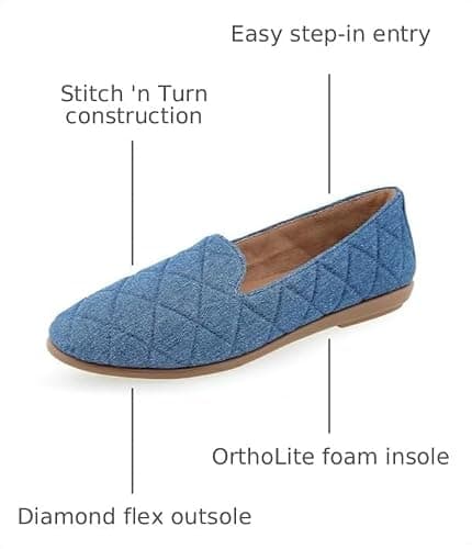 Aerosoles Womens Betunia Med Blue Quilted Denim 8 Medium — view 2