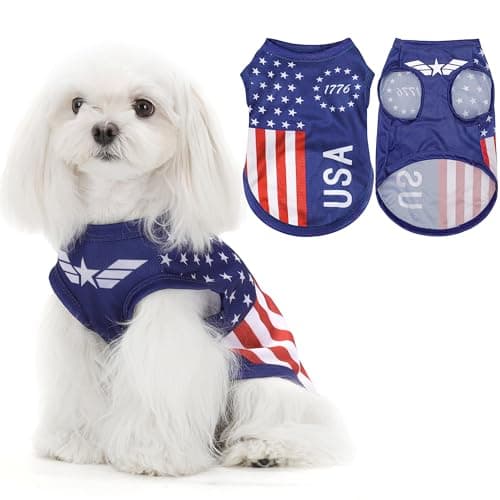 American Flag Inspired Dog Clothes: Ultra-Comfy Dog Shirt, Ideal Tank Materials for Cute, Stylish Look, Perfect for Everyday Wear & Independence Day Celebrations, Blue USA L