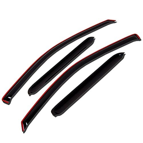 TuningPros WV-981 Outside Mount Window Visor Deflector Rain Guard Dark Smoke 4 Pcs
