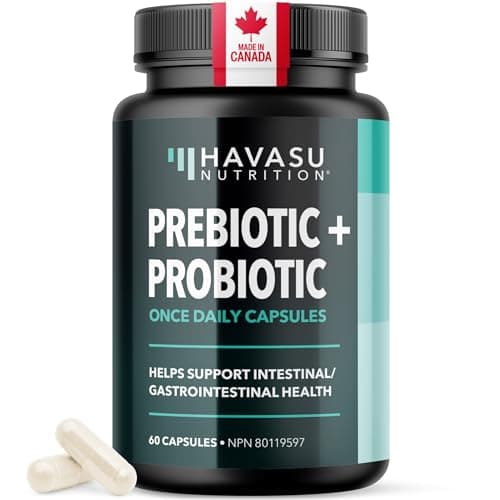 Prebiotics and Probiotics in One | Bloating Relief & Gut Health for Adults | Probiotics Women & Men with 20 Billion CFU for Digestive Health Support | Made in Canada, Vegetarian & Non-GMO | 60 Ct