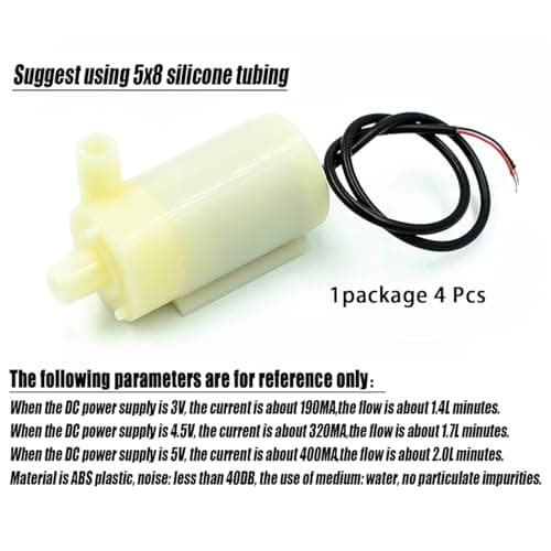 Holy Feather 4 Pcs Mini Water Pump - Multi-Use Submersible Fountain Pump for PC Liquid Cooling, Aquariums, Ponds & DIY Projects, 3W Food-Grade Safe Design Can Be Used Both Inside And Outside The Water