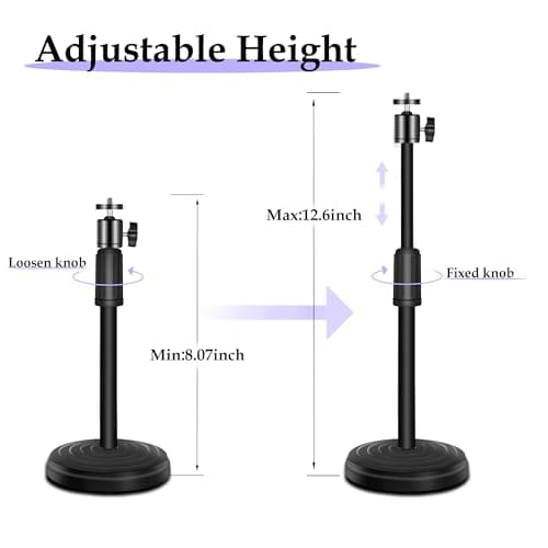 Urciwos Webcam Stand, 12.6 Inch Web Cam Stand for Desk, Adjustable Webcam Mount Camera Stand for Logitech Webcam C922 C930e C920S C920 C615 C960 C920x BRIO 4K NexiGo N60, Phones, Cameras